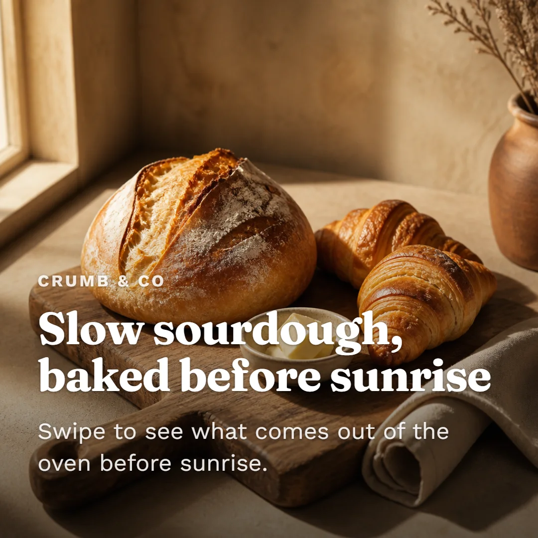 Product lineup example for Crumb & Co